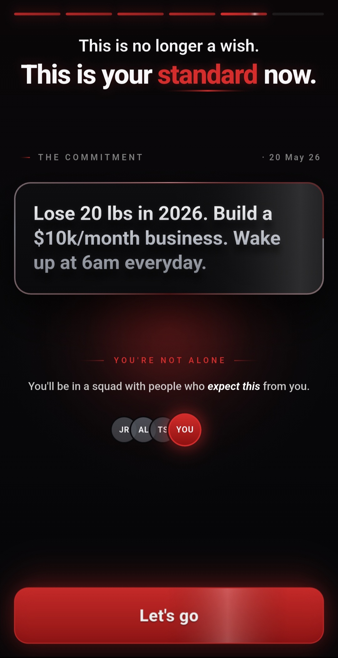 Set your goals and commit in the GRIT app